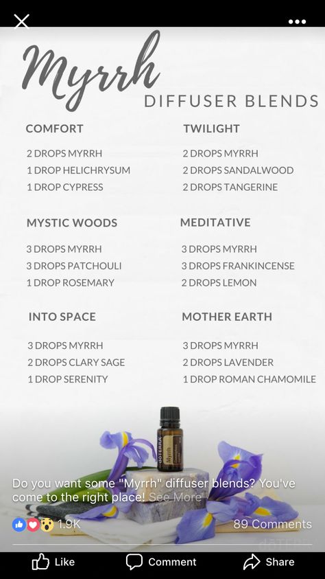 Myrrh Diffuser Blends, Frankincense And Myrrh, Essential Oil Diffuser Recipes, Oil Diffuser Recipes, Diffuser Recipes, Oil Diffuser Blends, Clary Sage, Diffuser Blends, Essential Oil Recipes