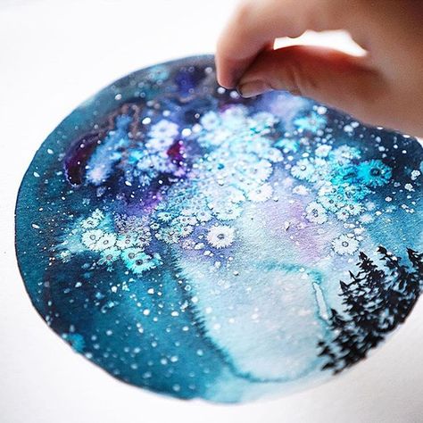 Galaxy Painting Acrylic, Salt Watercolor, Galaxy Watercolor, Salt Painting, Let's Make Art, Watercolor Beginner, Watercolor Kit, Watercolor Tutorial, Learn Watercolor