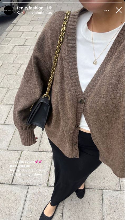 Mode Zara, Look Plus Size, Uni Outfits, Corporate Outfits, Populaire Outfits, Brown Cardigan, Looks Party, Fesyen Hijab, Ținută Casual