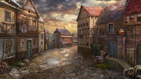 Orchestral Music, Fantasy Village, Fantasy Town, Fantasy City, Fantasy Setting, Fantasy Places, Fantasy Map, Wow Art, City Landscape