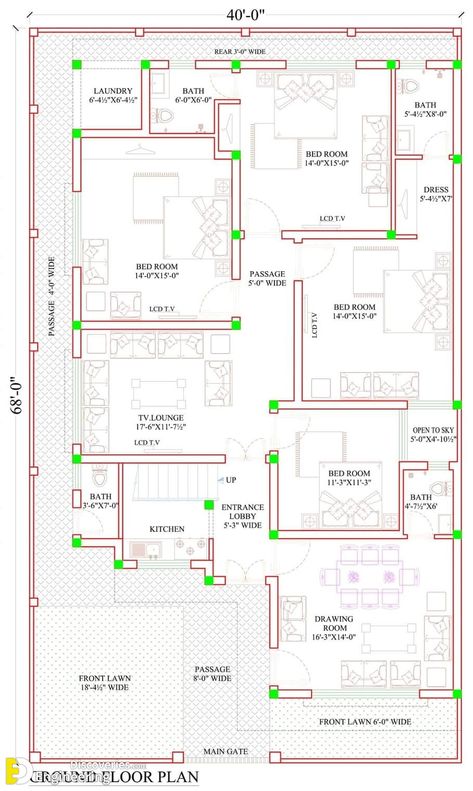 Beautiful House Ideas For 2022 - Engineering Discoveries 40x60 House Plans, Small Modern House Plans, 2bhk House Plan, Bungalow Floor Plans, Indian House Plans, House Balcony, Free House Plans, House Floor Design, Building House Plans Designs