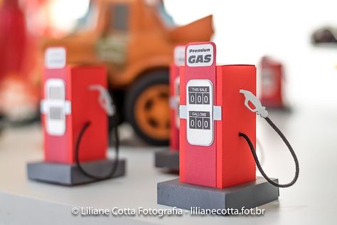 Gas Pump Favor Boxes from a Disney's Cars Birthday Party on Kara's Party Ideas | KarasPartyIdeas.com (14) Birthday Cake Cactus, Piñata Cars, Cars Party Favors, Foam Christmas Ornaments, Character Cupcakes, Cars Birthday Party, Hot Wheels Party, Disney Cars Birthday, Cars Birthday Party Disney