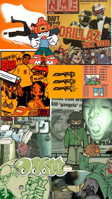 #stevelacey #orange #manga #mfdoom #mood #moodboard #collage #aesthetic Comic Collage Art, Orange Manga, Hello Kitty Funny, Horror Room, Nerd Room, Rap Album Covers, Jet Set Radio, Aesthetic Shuffles, Moodboard Collage