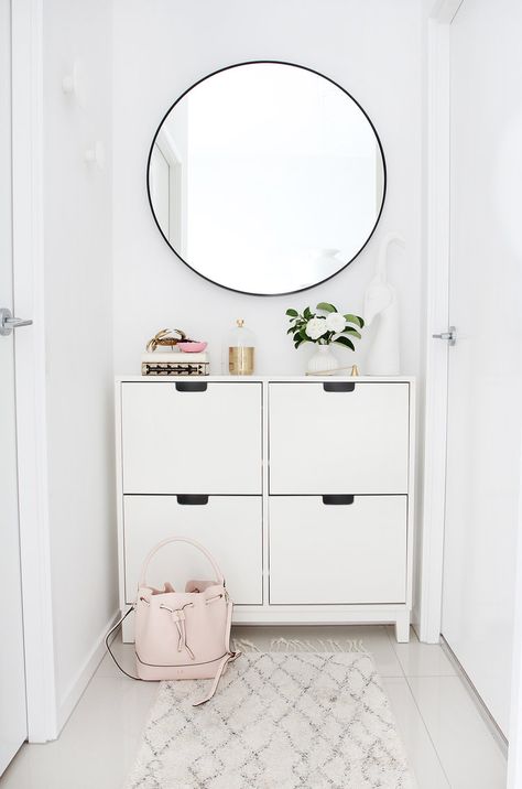 My Hallway Nook Makeover — Adore Home Magazine Play Kitchen Diy, Hallway Nook, Nook Makeover, Ikea Trones, Ikea Algot, Design Ložnic, Ikea Duktig, Apartment Entryway, Best Ikea