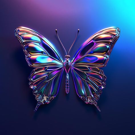 Chrome metallic butterfly of y2k style 3d rendering Chrome Butterfly, Metallic Butterfly, Butterfly Photos, Butterfly Pictures, 3d Butterflies, 3d Rendering, Y2k Style, Visual Identity, High Quality Images