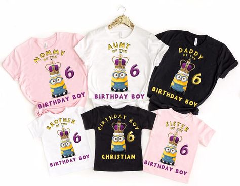 Minions Birthday, Men And Babies, Naruto T Shirt, The Minions, Family Birthday Shirts, Long Sleeve Baseball Tee, Minion Birthday, Custom Tank Tops, Crop Top And Leggings