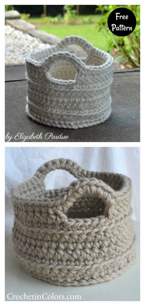 Easy Crochet Basket Pattern, Crochet Basket Tutorial, Ladies Crop Top, Crochet Cluster Stitch, Crop Top Design, Scrap Yarn Crochet, Ladies Vest, Crochet Basket Pattern Free, Crochet Storage Baskets