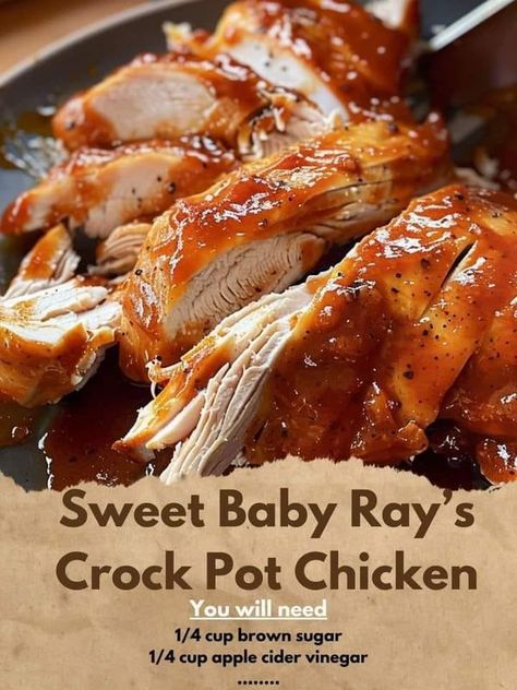 Crockpot Easy  Recipes | Sweet Baby Ray’s Crock Pot Chicken | Facebook Sweet Baby Rays Chicken, Pot Roast In Crock Pot, Barbecue Chicken Breast, Roast In Crock Pot, Crockpot Vegetable Beef Soup, Chicken Tender Recipes Baked, Sweet Baby Rays Crockpot Chicken, Mini Crockpot, Mini Crockpot Recipes