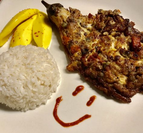 Tortang talong Pinoy Food, Rice, Plating, Baking, Coffee, Quick Saves