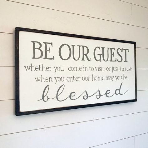 Be our Guest Sign Farmhouse Decor Wall Decor Be our | Etsy Decor Guest Bedroom, Film Decor, Be Our Guest Sign, Farmhouse Decor Wall, Wood Signs Home Decor, Farmhouse Side Table, Guest Bedroom Decor, Be Our Guest, Farmhouse Remodel