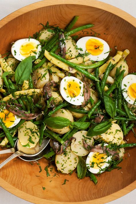 French Potato and Green Bean Salad Recipe - NYT Cooking French Potato Salad With Green Beans, French Beans Salad, French Salads Traditional, Yogurt Vinaigrette, Meat Quiche, Beans And Potatoes Recipe, Healthy Chicken Breast Recipes, French Potato Salad, Green Bean Salad Recipes