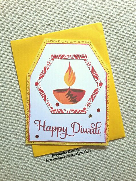 Hiya Crafties! Diwali is just around the corner! It is a hindu festival of lights. We celebrate it by eating a variety of sweets and lighting diyas and fire-crackers. I made this card for my niece's teacher. I first stamped the Diya (lamp) from the Diwali Decors stamp by Mudra using various Hero arts dye… Hindu Festival Of Lights, Fire Crackers, Diwali Cards, Diya Lamp, Hindu Festival, Hindu Festivals, Festival Of Lights, Diwali Decorations, Happy Diwali