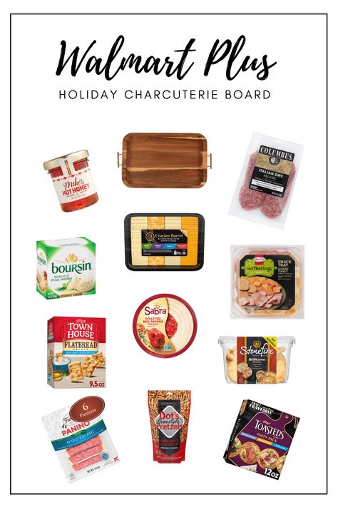 #ad Walmart has everything you need to create a beautiful holiday charcuterie board. A Walmart membership can make your life easier this holiday season! via @onehappyhousewife Meat Trays Charcuterie Board, Charcuterie Board List Walmart, How To Gift A Charcuterie Board, Walmart Charcuterie Board Ideas, Sams Club Charcuterie Board, Walmart Charcuterie Board, Boursin Charcuterie Board, Charcuterie Board Gift Ideas Diy, Travel Charcuterie Board