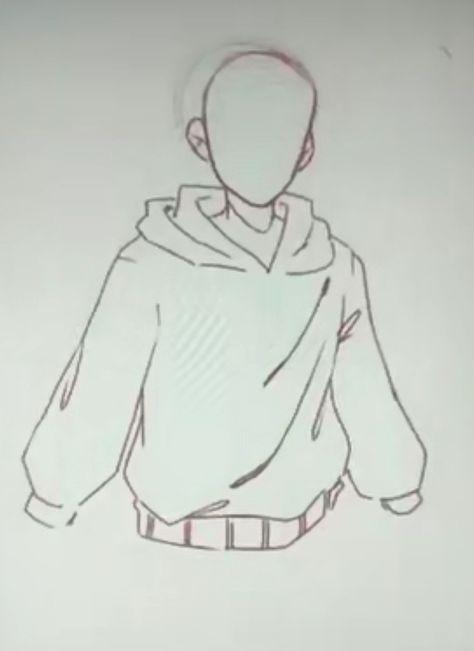 Side Hoodie Drawing, Hoodie Off Shoulder Drawing Reference, How To Draw Hoodies Tutorials, Cute Hoodie Drawing, Hoodie Sketch Reference, How To Draw Hoodies Anime, Person Wearing Hoodie Drawing, Simple Hoodie Drawing, Hooded Drawing Reference