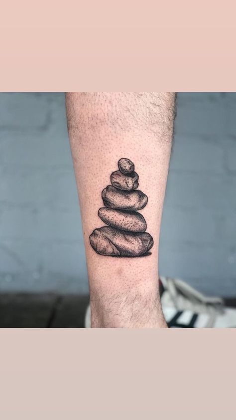 Standing Stones Tattoo, Puddle Tattoo, Pebble Tattoo, Rock Tattoo Ideas Stones, Rocks Tattoo, Stacked Stones Tattoo, Cairns Tattoo, Rocks Tattoo Stone, Cairn Tattoo