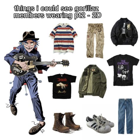 #gorillaz #gorillaz2d 2d Gorillaz Inspired Outfits, Gorillaz Concert Outfit, Gorillaz Outfits Ideas, 2d Gorillaz Outfits, Noodle Gorillaz Outfit, Gorillaz Costume, Gorillaz Inspired Outfits, Gorillaz Outfits, Gorillas Band