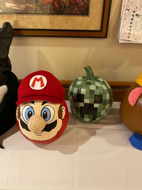 Mario Pumpkin, Pumpkin Carving Contest, Pumpkin Contest, Mario And Luigi, Painted Pumpkins, Pumpkin Decorating, Pumpkin Carving, Mario, Carving