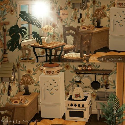 Acnh Tiny House, Acnh Wallpaper Design Id Cottagecore, Acnh Furniture Collections, Acnh Autumn House, Grandmacore Animal Crossing, Acnh Cottagecore Kitchen, Acnh Cottagecore Items, Acnh Rug Code, Acnh Kitchen Ideas