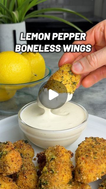 Healthy & Tasty food on Instagram: "Follow us 👉 @countyurcalories for more Nutritional and Fitness tips💪🔥

30g Protein Lemon Pepper Boneless Wings 🍋🐓💪By @michaelkory

✅ Ingredients:
24oz chicken breast (680g)
1-1/2 cup Panko breadcrumbs (90g)
1 tbsp lemon pepper seasoning
1 tsp garlic powder & onion powder
1/2 tsp pepper
2 egg whites
1/4 cup melted light butter (60ml)
1 tsp lemon zest
1 tsp parsley

➡️ Air fry at 375°F for 15 mins (190°C) or until chicken reaches internal temperature of 165°F (74°C)

💪 Macros per 4oz serving: 200 calories, 4g fat, 12g carbs, 30g protein. Makes 6 servings.

#lemonpepper #bonelesswings #wings #healthylifestyle #protein #macros #healthydiet #diettips #lowcalorie #caloriedeficit #healthyfood #airfryer #airfryerrecipe #dieting #weightloss #healthy #lowca Lemon Pepper Boneless Wings, Protein Macros, 30g Protein, Panko Chicken, Boneless Wings, Pepper Seasoning, Lemon Pepper Seasoning, Lemon Pepper Chicken, 200 Calories