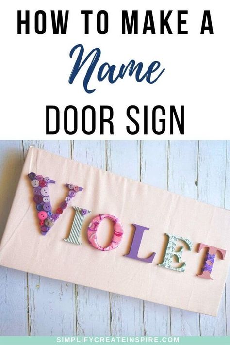 Create your own DIY name sign for the bedroom door or as a wall art for your kid's rooms. This is an easy project that you can make as gifts or one that kids can get involved in too!