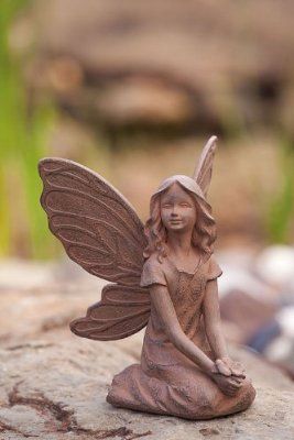 Earth Fairies, Zoom Wallpaper, Earth Fairy, Garden Fairies Figurines, Garden Statuary, Garden Figures, Garden Fairies, Fairy Statues, Fairy Crafts