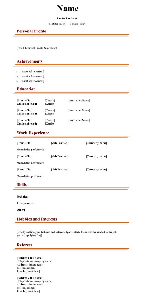 Resume Fill Up Form, Blank Cv Template, Blank Resume Template Free Downloadable, Resume Blank Format, Printable Resume Template Free, Blank Cv Form, Fill In The Blank Resume Template, Work Resume Templates, Blank Resume Forms