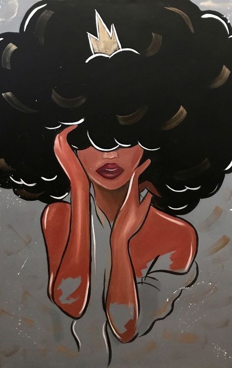 Cute Canvas Paintings, Canvas Drawings, Black Art Painting, Black Artwork, Black Love Art, Afro Art, Magic Art, African American Art, Black Women Art