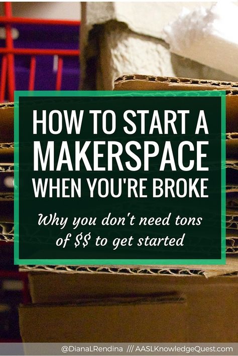 You CAN start a makerspace even if you’re broke In my recent post on AASL Knowledge Quest, I decided to revisit and revamp a popular article that I wrote for the ISTE Librarians Network Scanner about starting a makerspace on a budget.  Since writing that article in November 2014, I’ve talked to many more educators and continued to work on adding to and improving our makerspace.  I felt like it was a good time to take a look at the issue again, as I’m still hearing people saying that they ... Makerspace Elementary Library, Makerspace Elementary, Makerspace Library, Genius Hour, Stem Lab, High School Library, Innovation Lab, Elementary Library, Library Lessons