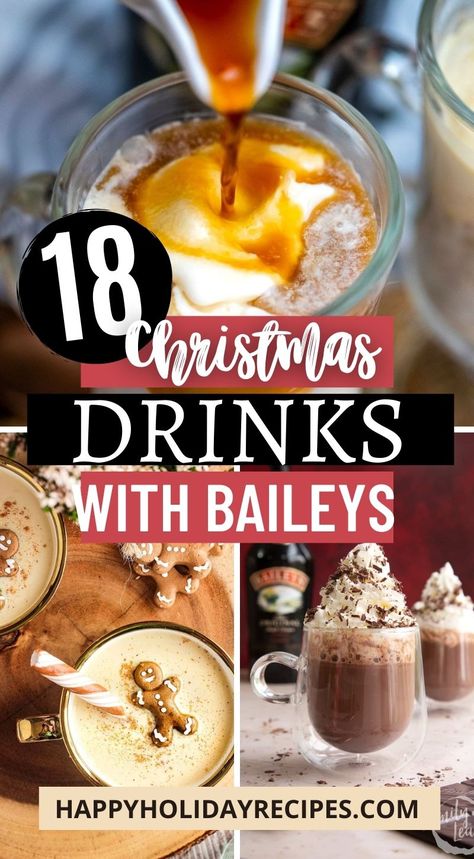 Christmas Kahlua Drinks, Hot Baileys Drink Recipes, Baileys Holiday Cocktails, Christmas Cocktails With Baileys, Baileys Recipes Drinks Christmas, Drinks Made With Baileys, Bailey’s Cocktails, Bailey’s Drink Recipes, Christmas Baileys Drink