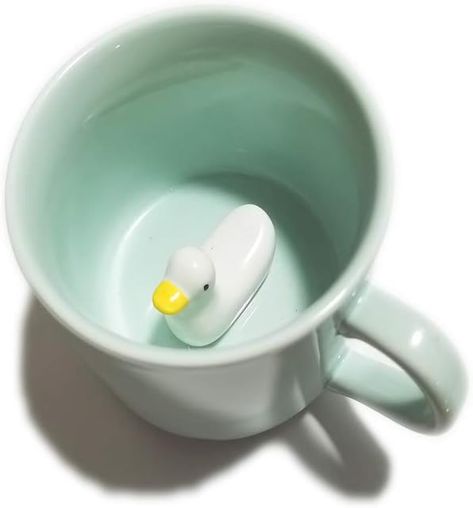 ZaH 3D Coffee Mug Cute Animal Inside Cup Cartoon Ceramics Figurine Teacup for Boys Girls Kids - Party Office Morning Mugs for Tea Juice Milk Chocolate Cappuccino (8 oz Duck) Duck Shower Curtain, Cute Tea Cups, Cup Cartoon, 3d Coffee, Chocolate Cappuccino, Alphabet Mugs, Pet Ducks, Duck Gifts, Mermaid Mugs