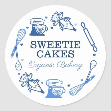 Bakery Sticker Design, Lisa Cake, Colorful Bakery, Colorful Baking, Sweetie Cake, Organic Cake, Kitchen Logo, Cake Logo Design, Cake Logo