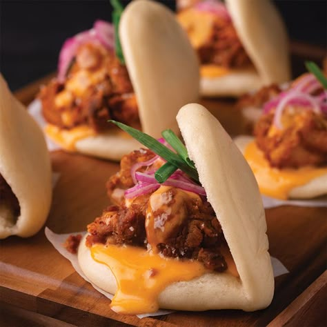 Fried Chicken Bao Buns, Fried Mantao, Bao Sandwich, Korean Fried Chicken Bao, Chicken Bao Buns, Tacos Crockpot, Five Spice Chicken, Spicy Fried Chicken, Marion's Kitchen