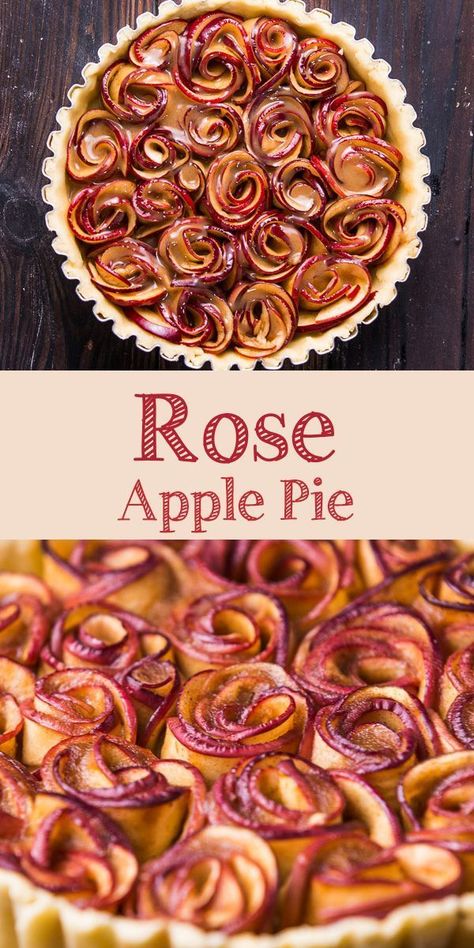 Apple Rose Pie Recipe, Rose Apple Pie Recipe, Apple Pie In A Apple, Apple Pie Beautiful, Beautiful Apple Pie, Pretty Pie Recipes, Apple Rose Tart Recipe, Rose Apple Tart Recipe, Apple Pie Rose