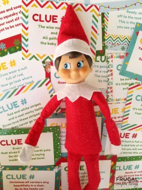 Want to create a new Christmas Tradition for the family? Add this Elf on the Shelf Scavenger Hunt for Christmas. See where these 22 rhyming clues Christmas Scavenger Hunt Riddles, Elves At Play, Scavenger Hunt Riddles, Elf Printables, Dollar Diy, Pinterest Christmas, Scavenger Hunt Clues, Christmas Scavenger Hunt, Christmas Eve Traditions