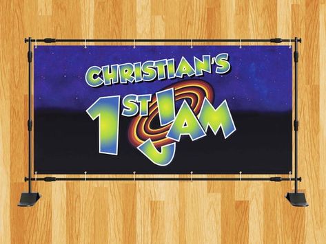 Space Jam Birthday Party, Space Jam Birthday, Baby Jam, Space Jam Theme, Basketball Birthday Party, Basketball Birthday Parties, Party Logo, Logo Banner, Tune Squad