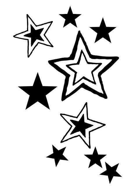 Monster Tattoo, Arte Doodle, Star Stencil, White Stars, Mini Drawings, Star Tattoos, Block Printing, Stencil Designs, Sketchbook Art Inspiration