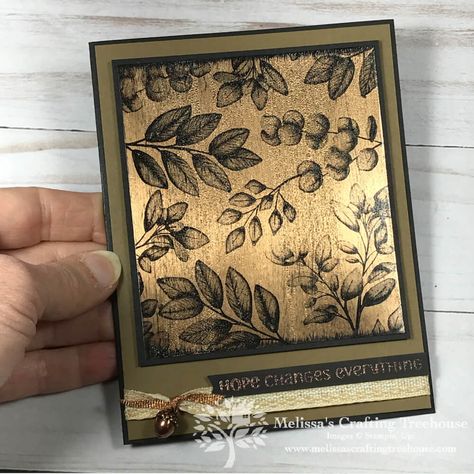 Black Ice Technique with the Forever Fern Set - Melissa's Crafting Treehouse Ice Tutorial, Metal Art Techniques, Cards Tutorial, Stamp Tutorial, Card Making Tips, Card Techniques, Black Ice, Making Cards, Card Making Tutorials