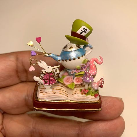 Time to work hard again! New Alice in Wonderland cakes on my Etsy store! Link on bio!… | Instagram Alice In Wonderland Miniatures, Alice In Wonderland Clay Art, Wonderland Crafts, Alice In Wonderland Crafts, Alice In Wonderland Doll, Alice In Wonderland Diy, Alice In Wonderland Cakes, Miniature Cake, Mad Tea Party