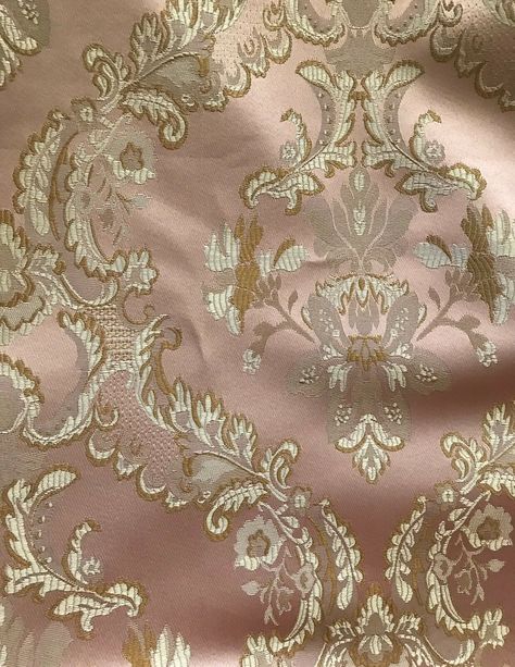 Tablecloth Curtains, Floral Damask, Gold Aesthetic, Holiday Fabric, Rococo Style, Antique Pink, Fabric Sale, Brocade Fabric, Jacquard Fabric