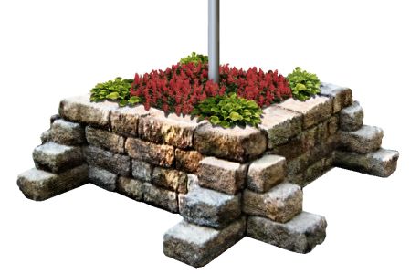 Flag pole base idea Flag Pole Landscaping Front Yards, Flagpole Ideas, Flagpole Landscaping, Flag Pole Landscaping, Painted Fences, Flag Ideas, Pondless Waterfall, Mailbox Makeover, Eagle Project