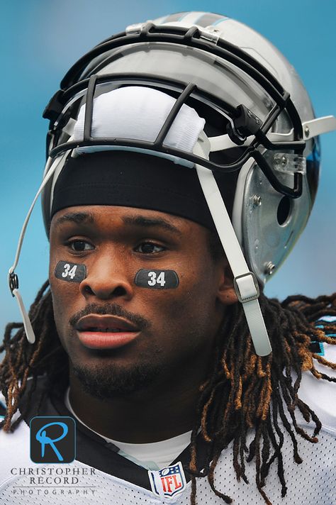 DeAngelo Williams in #34 eye black .  Numbers 00-99 available on eyeblack.com Football Eye Black Ideas, Softball Eyeblack, Eye Black Ideas, Football Eye Black, Sally Field Hairstyles, Eye Black Softball, Eye Black Designs, Fancy Braids, Famous Hairstyles