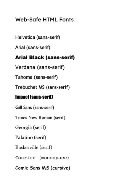 The Ultimate List of Web-Safe HTML and CSS Fonts Html Fonts, Css Font Family, Business Logo Fonts, Css Cheat Sheet, Web Design Font, Font Psychology, Simple Website Design, Gill Sans, Classic Serif Fonts