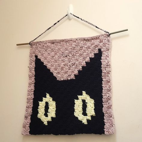 Crochet Cat Pillow, Wall Decor Crochet, Crochet Wall Decor, Cat Wall Hanging, Crochet Pattern Cat, Wall Hanging Crochet, Hanging Crochet, Decor Crochet, Pattern Cat