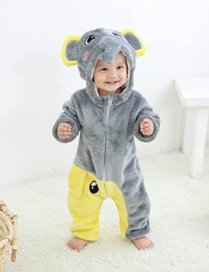 Zipper closure Machine Wash 🐘【Package】: 1*Cute Baby Elephant Christmas Outfit Halloween Costume, Newborn Infant Toddler Winter Onesie Pajamas Cosplay 🐘【Designed For Baby】: 1.Size is a little larger than normal, providing enough space to accommodate the rapid growth of the baby. 2.Double zipper from top and bottom, it goes all the way to the back for easy diaper changing. Halloween Costume Newborn, Baby Animal Costumes, Elephant Onesie, Elephant Christmas, Outfit Halloween, Animal Christmas, Toddler Winter, Baby Girl Boy