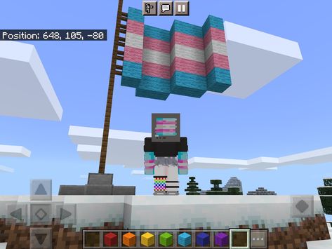 Bloxburg Pride Flag Decal Codes, Minecraft Flag Build, Pride Minecraft Builds, Minecraft Pride Builds, Minecraft Pride Banners, Flag Minecraft, Minecraft Pride, Rainbow Minecraft, Minecraft Building Blueprints