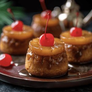 Mini Pineapple Upside Down, Pineapple Upside Down Cake Bites, Fancy Pineapple Upside Down Cake, Pineapple Turnover Cake, Pineapple Rum Upside Down Cake, Upside Pineapple Cake, Mini Pine Apple Upside Down Cakes, Individual Pineapple Upside Cake, Pineapple Upside Down Cupcakes Easy