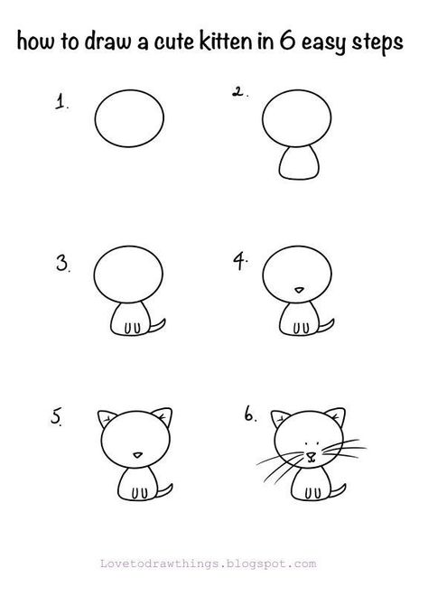 Simple Cat Drawing Step By Step, Olivia Drawing, Trin For Trin Tegning, Paint Animals, Room Activities, Easy Step By Step Drawing, Easy Animal Drawings, 얼굴 드로잉, Directed Drawing