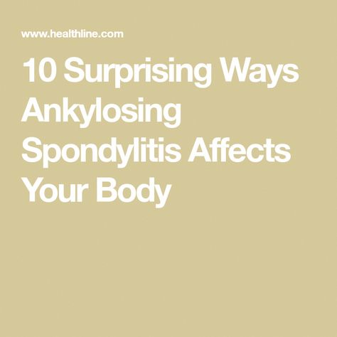 Ankylosing spondylitis (AS) is a type of arthritis that primarily affects the lower back. However, AS can impact other body parts as well. Here are 10 examples. Ankylosing Spondilitis Disease, Ankylosing Spondyloarthritis, Shortness Of Breath Causes, Autoimmune Disease Symptoms, When To Give Up, Heart Lungs, Heal Thyself, Invisible Disease, Ligaments And Tendons