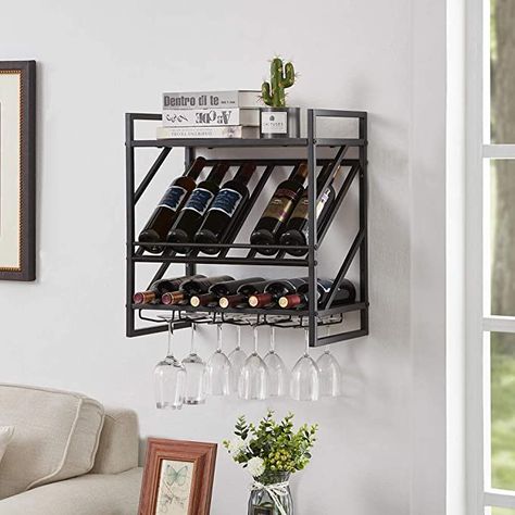 Stemware Glasses, Industrial Wine Racks, Mounted Wine Rack, Shelf Industrial, Hanging Wine Rack, Rustic Wine Racks, Metal Wine Rack, Wall Mounted Wine Rack, Wine Glass Rack