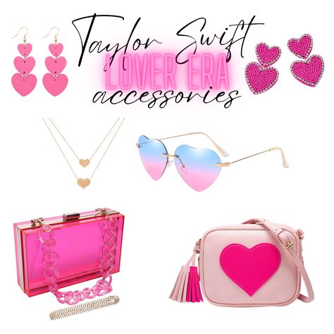 all from amazon! comment if you need help finding each item. lovers era outfit, lovers era, lover era, taylor swift concert, concert outfit, heart earrings, heart purse, lover inspo Taylor Swift Earrings Lover, Lover Era Taylor Swift, Heart Purse, Bag With Tassel, Lover Era, Swift Concert, Taylor Swift Tour Outfits, Swift Tour, Tour Outfits